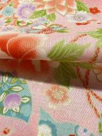 850628 Lawn Floral Gold Japanese Pattern, Peony, Chrysanthemum, Hollyhock And Drum[Textile / Fabric] VANCET Additional Images