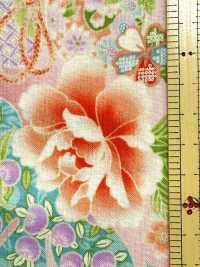 850628 Lawn Floral Gold Japanese Pattern, Peony, Chrysanthemum, Hollyhock And Drum[Textile / Fabric] VANCET Additional Images