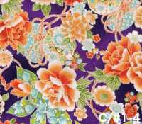 850628 Lawn Floral Gold Japanese Pattern, Peony, Chrysanthemum, Hollyhock And Drum[Textile / Fabric] VANCET Additional Images