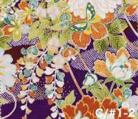 850629 Lawn Flower And Gold Japanese Pattern, Flower, Butterfly, Wind, Moon[Textile / Fabric] VANCET Additional Images