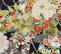 850629 Lawn Flower And Gold Japanese Pattern, Flower, Butterfly, Wind, Moon[Textile / Fabric] VANCET Additional Images