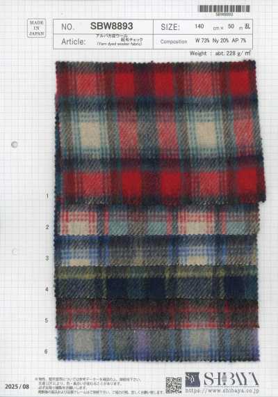 SBW8893 Alpaca Blend Wool Brushed Check