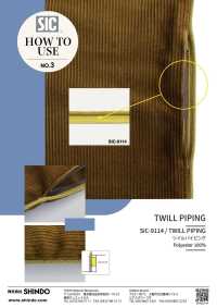 SIC-9114 Twill Piping Tape Approx. 12mm[Ribbon Tape Cord] SHINDO(SIC) Sub Photo
