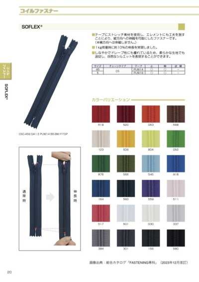 45CSC-PUW14 SOFLEX® Coil Zipper Size 45 Closed-End