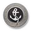 225 Made In Japan Metal Button For Suits And Jackets, Silver/Black