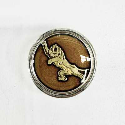 304 Made In Japan Metal Button For Suits And Jackets, Tiger Pattern Brown, Silver