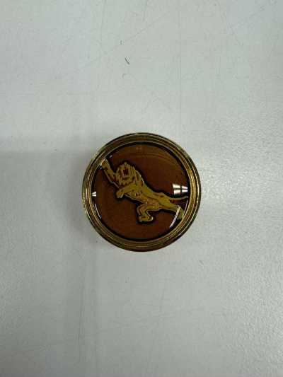 305 Japanese-Made Metal Button For Suits And Jackets, Tiger Pattern, Brown, Gold
