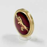307 Made In Japan, Metal Buttons For Suits And Jackets, Gold Red Sub Photo