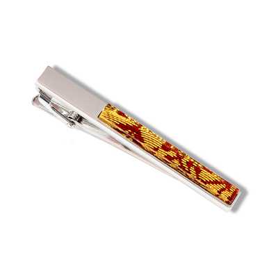 ATB-1 Nishijin-ori Coated Tie Bar, Arabesque And Phoenix, Red