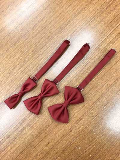 Bow Tie Polyester Material Burgundy