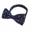 BF-602 Polka Dot Bow Tie Blue Silk Made In Japan