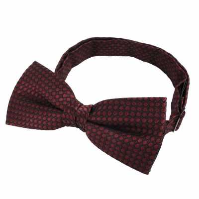 BF-987 Pique Pattern Bow Tie Burgundy Silk Made In Japan
