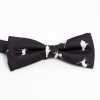BF-CAT-BK Silk Print Butterfly Tie Cat Motif Black