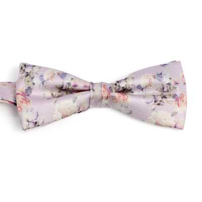 BF-ROSE-PI Silk Print Bow Tie Rose Pink