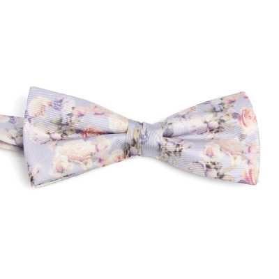 BF-ROSE-PU Silk Print Bow Tie, Rose Purple