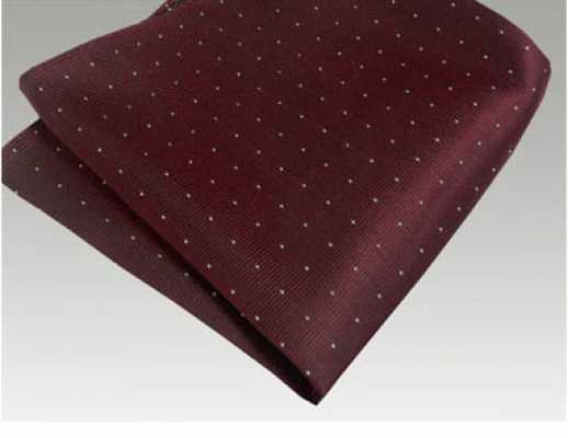 CF-922 Japanese-made Silk Pocket Square, Pinstripe, Maroon