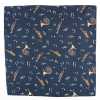 CF-JAZZ-NV Silk Print Pocket Square Jazz Navy Blue