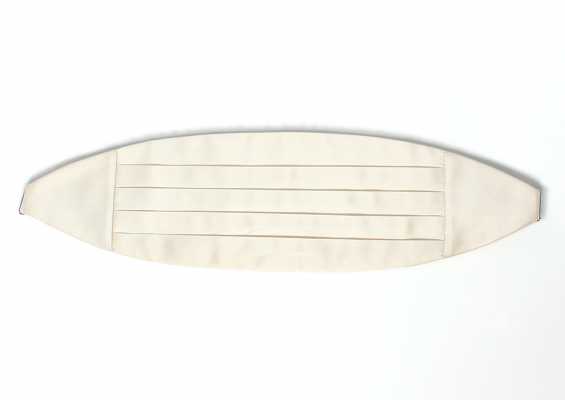 CM-203 Cummerbund With Premium Silk Facing, Off-white