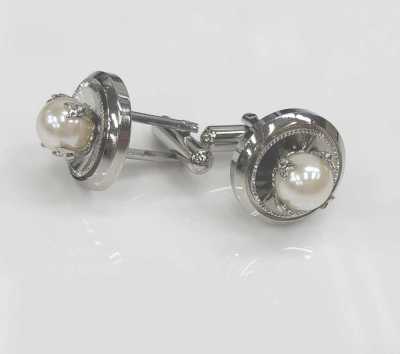 CUF-パール Imitation Pearl Cufflinks