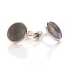 E-2-C Formal Cufflinks Black Mother-of-Pearl Silver Round