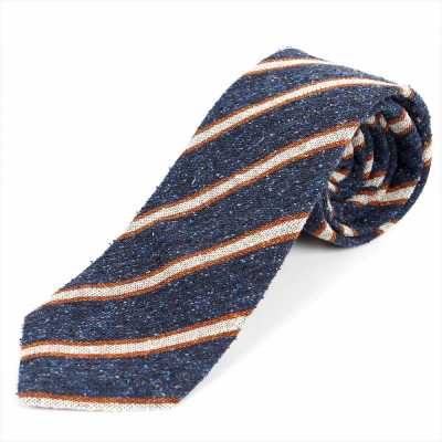 HVN-25 VANNERS Nep Silk Regimental Tie Navy Blue