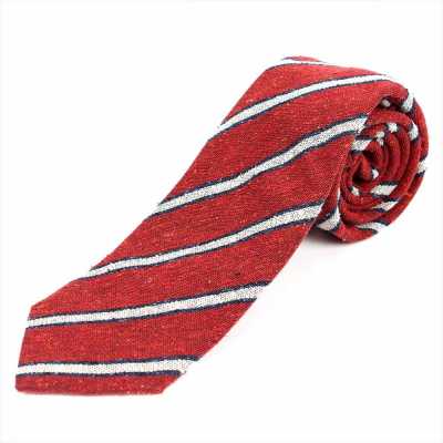 HVN-26 VANNERS Nep Silk Regimental Tie Red