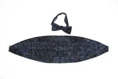 NBF-2 Bow Tie Made With Nishijin-ori Fabric, Starry Navy Blue