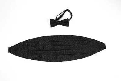 NCM-1 Cummerbund Made With Nishijin-ori Fabric, Mesh Black