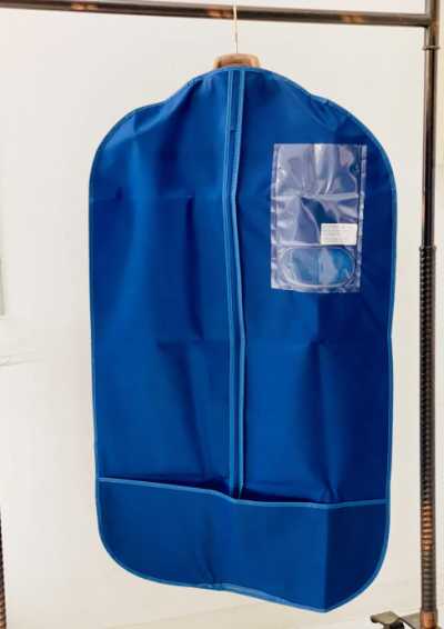 NO80 Fold-Over Double-Sided Nonwoven Garment Bag Blue