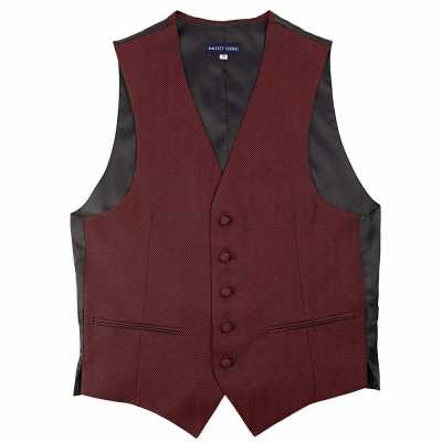 V-23 Formal Vest Made In Japan Herringbone Burgundy