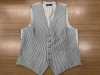 V-3004-O Formal Vest Polyester Jacquard Made In Japan Stripe Pattern Gold