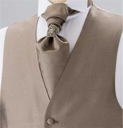 V-303 Formal Vest, Silk Jacquard, Brown
