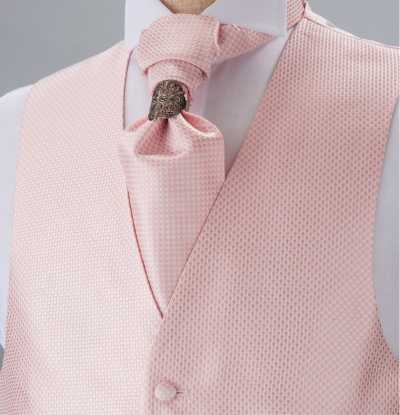 V-984 Formal Vest, Silk Jacquard, Kanoko Pattern, Pink