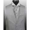 V-990 Formal Vest In Silk Jacquard Silver Grey