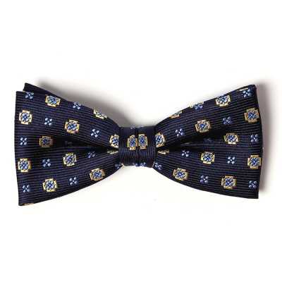 VBF-34 Bow Tie Made With VANNERS Fabric, Small Pattern, Navy Blue