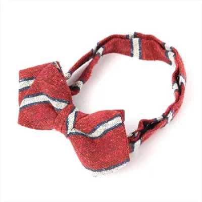VANNERS Nep Silk Regimental Bow Tie Red