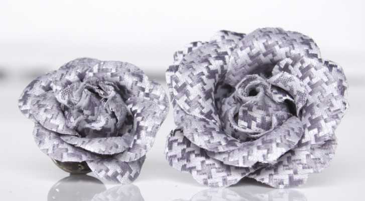VBTA-10 VANNERS Boutonniere Houndstooth Silver Gray