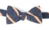 VMT-25 VANNERS Nep Silk Regimental Hand-Tied Bow Tie, Navy