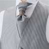 YT-3005 Made In Japan Jacquard Ascot Tie(Euro Tie) Striped Gray