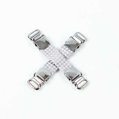 VAB-10 Shirt Garter Using VANNERS Fabric, Houndstooth Pattern, Silver