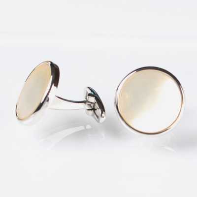 E-8 Color-Coated Shell Cufflinks Champagne Gold