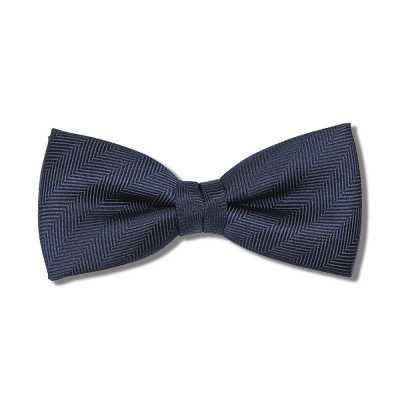 VBF-48 VANNERS Silk Bow Tie Herringbone Navy Blue