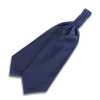 VAS-48 VANNERS Silk Ascot Tie Herringbone Navy Blue
