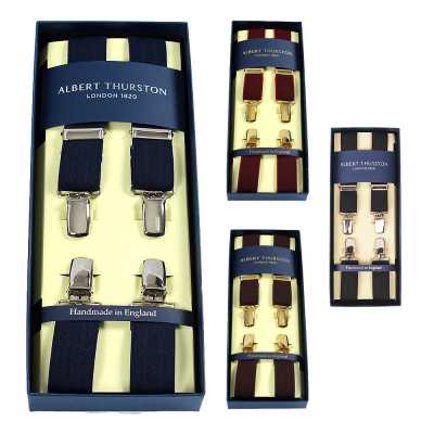 ATX-2415 Albert Thurston Suspenders, Herringbone Pattern, 25mm Elastic (Rubber)