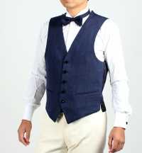 LV-1 Domestic Linen Vest Navy Blue[Formal Accessories] Yamamoto(EXCY) Sub Photo