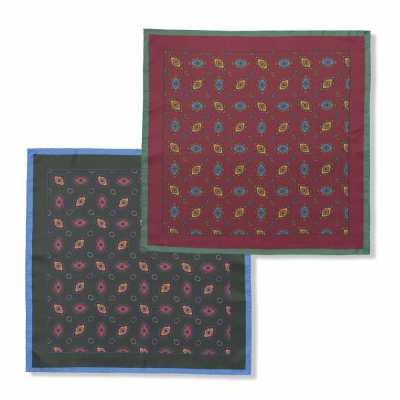 RKC-4883 EXCY FORMAL Komon Pattern Printed Silk Pocket Square