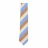 HVN-61 VANNERS Silk Handmade Tie, Regimental, Sky Blue/Camel