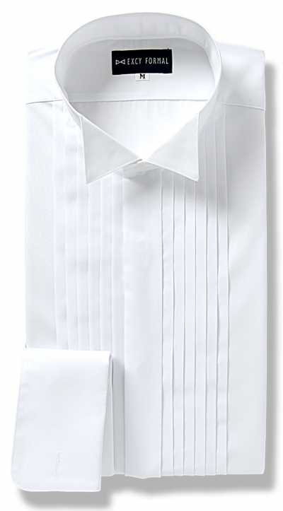 ST-501 Wing Collar Pleated Front Concealed Placket Shirt