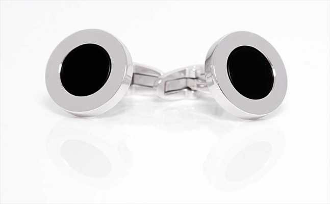 CU925-2G-C EXCY LEGEND Pure Silver Cufflinks Onyx