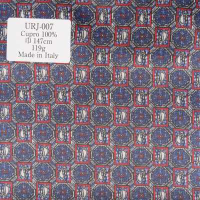 URJ-007 Italian-made 100% Cupro Printed Lining, Small Pattern